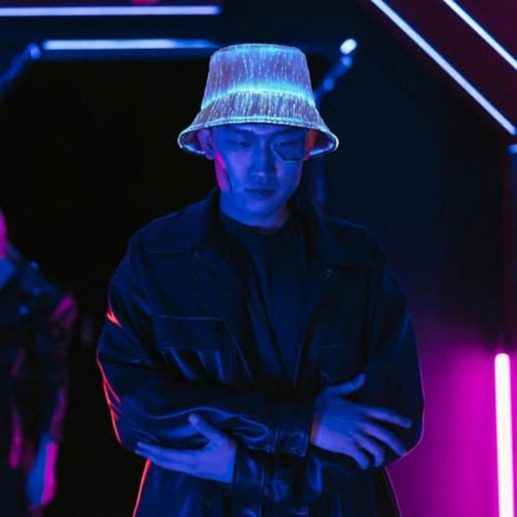 LED Bucket Hat Light Up Rave Cap USB Rechargeable Glow Party Accessory main image 5